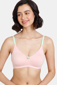 Buy Zivame Beautiful Basics Double Layered Non Wired 3/4th Coverage T-Shirt Bra - Powder Pink