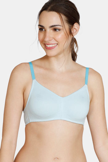 Buy Zivame Basics Double Layered Non Wired 3/4th Coverage T-Shirt Bra -  White at Rs.749 online