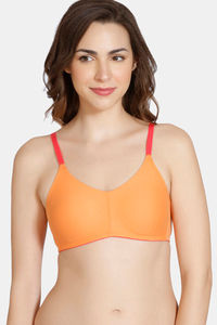 Buy Zivame Beautiful Basics Double Layered Non Wired 3/4th Coverage T-Shirt Bra - Muskmelon