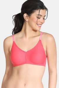 Buy Zivame Beautiful Basics Double Layered Non Wired 3/4th Coverage T-Shirt Bra - Paradise Pink