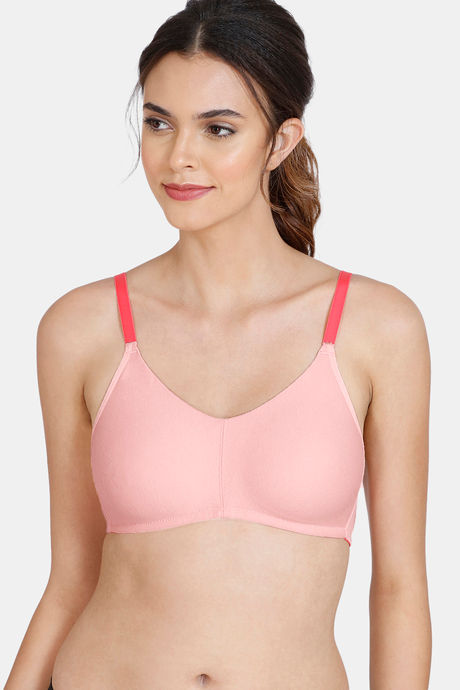 Buy Zivame Beautiful Basics Double Layered Non Wired 3/4th Coverage T-Shirt  Bra - Powder Pink at Rs.239 online