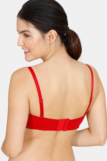Buy Zivame Abstract Colourplay Mesh Padded Wired 3/4th Coverage Strapless  Bra - Barbados Cherry at Rs.450 online