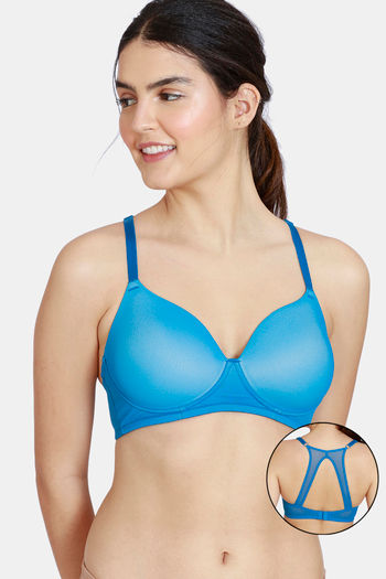 Buy Zivame Beautiful Basics Padded Wired 3/4th Coverage T-Shirt Bra -  Spectra Green at Rs.450 online