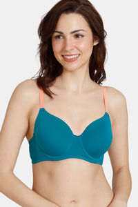 Buy Clovia Padded Non-Wired Full Coverage T-Shirt Bra - Brown at