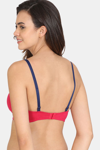 Buy Zivame Padded Non-Wired 3/4th Coverage Ultra Low Back T-Shirt Bra -  Beet Red at Rs.389 online