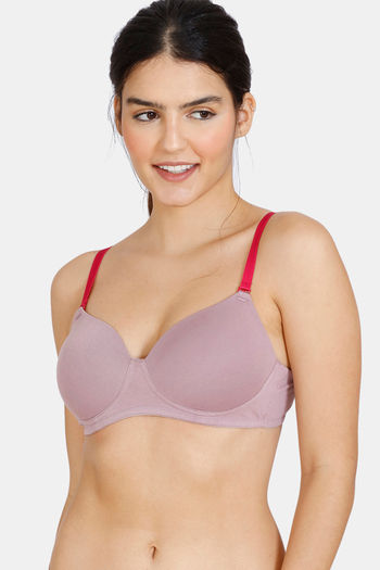 Buy Zivame Basics Double Layered Non Wired 3-4th Coverage T-shirt Bra -  Skin online