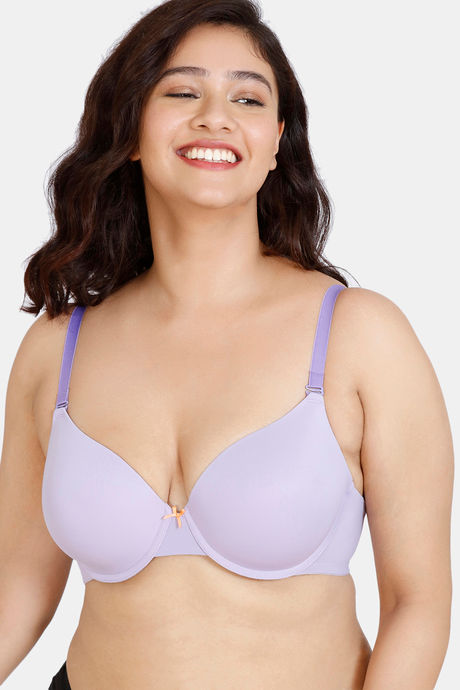 Buy Zivame Beautiful Basics Premium Padded Wired 3/4th Coverage T-Shirt Bra  - Violet Tulip at Rs.400 online