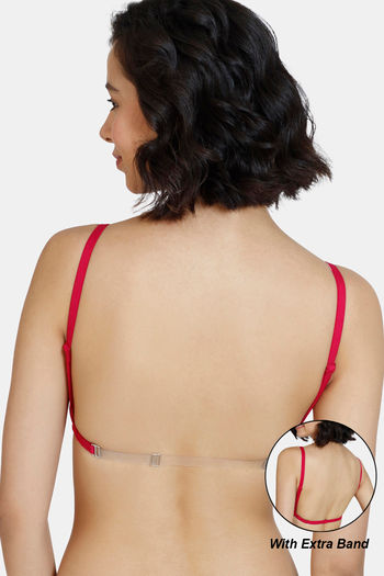 Buy Zivame Beautiful Basics Double Layered Non Wired 34th Coverage Backless Bra Cerise At Rs