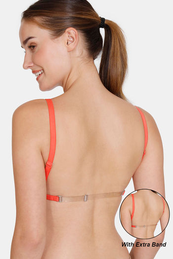Buy Zivame Red Half Coverage Double Layered Backless Bra for