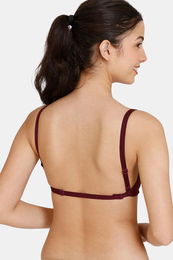 Buy Zivame Beautiful Basics Double Layered Non Wired 3/4th Coverage Backless  Bra - Fuchsia Red at Rs.699 online