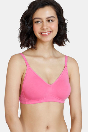 Buy Zivame Beautiful Basics Double Layered Non Wired 3/4th Coverage Backless  Bra - Ibis Rose at Rs.357 online
