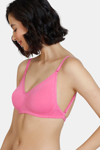 Buy Zivame Beautiful Basics Double Layered Non Wired 3/4th Coverage Backless  Bra - Ibis Rose at Rs.422 online