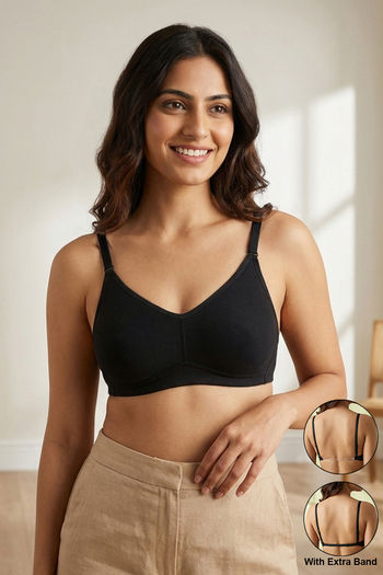 Buy Zivame Beautiful Basics Double Layered Non Wired Full Coverage Backless Bra - Black