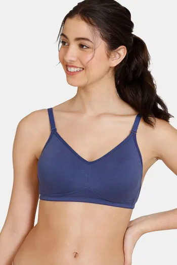 Buy Zivame Beautiful Basics Double Layered Non Wired Full Coverage Backless  Bra - Deep Cobalt at Rs.299 online