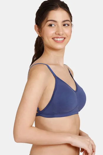 Buy Zivame Beautiful Basics Double Layered Non Wired Full Coverage Backless  Bra - Deep Cobalt at Rs.299 online