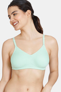 Buy Zivame Beautiful Basics Double Layered Non Wired Full Coverage Backless Bra - Green Ash