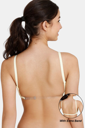 transparent strap backless bra