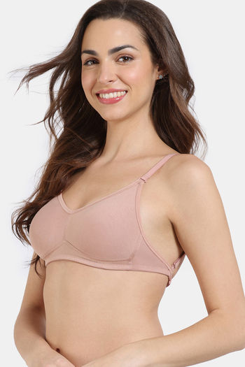 Buy Zivame Double Layered Non Wired Full Coverage Backless Bra - Ceramic  (Set of 2) online