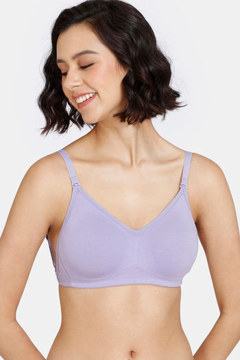 Buy Zivame Beautiful Basics Double Layered Non Wired Full Coverage Backless  Bra - Violet Tulip at Rs.221 online