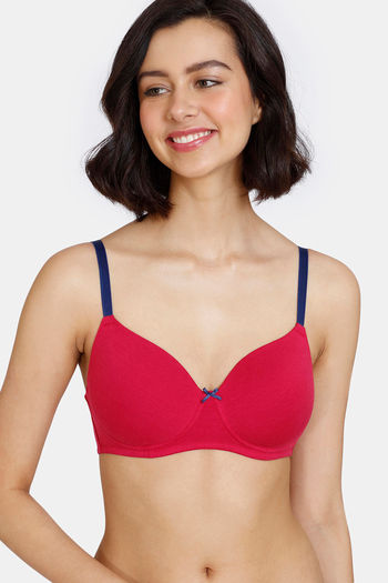 Buy Zivame Beautiful Basics Padded Non Wired 3/4th Coverage T-Shirt Bra -  Sunshine at Rs.450 online