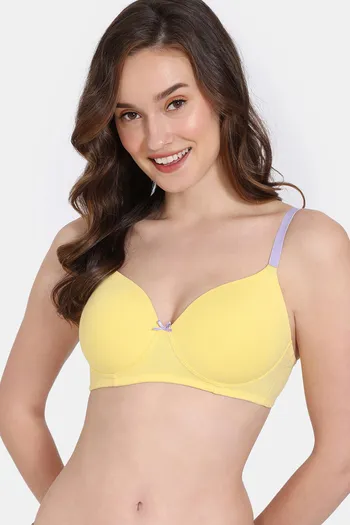 Buy Zivok Yellow Full Coverage Cotton Blend Single Non Padded Bra (44B)  Online at Best Prices in India - JioMart.
