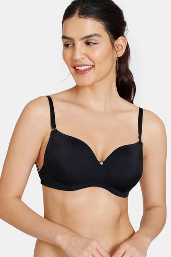 Buy Zivame Beautiful Basics Padded Non Wired 3/4th Coverage Backless Bra -  Anthracite at Rs.549 online