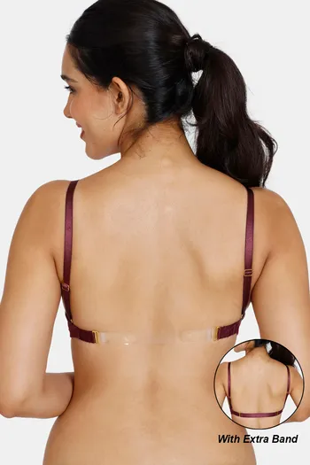 Buy Zivame Beautiful Basics Padded Non Wired 3/4th Coverage Backless Bra - Fig