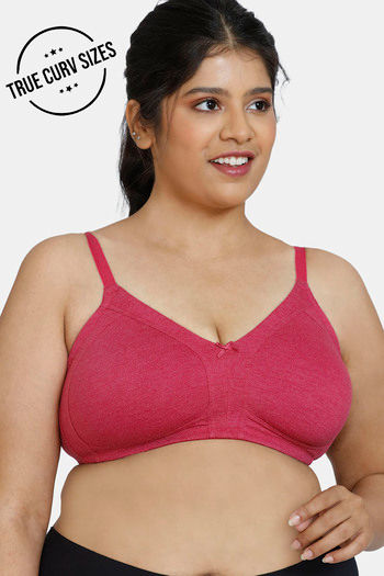 Buy Zivame Essentials Double Layered Non Wired Full Coverage T-Shirt Bra -  Dk Pink Floral at Rs.559 online