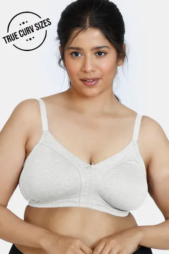 Buy Zivame True Curv Beautiful Basics Double Layered Non-Wired Full Coverage Supper Support Bra - Whisper White