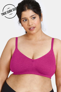 Buy Zivame True Curv Beautiful Basics Double Layered Non Wired 3/4th Coverage Supper Support Bra - Fuchsia Red