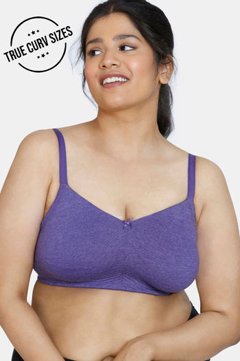 Buy Zivame True Curv Beautiful Basics Double Layered Non Wired 3/4Th  Coverage Super Support Bra - (Purple, 34DD) at