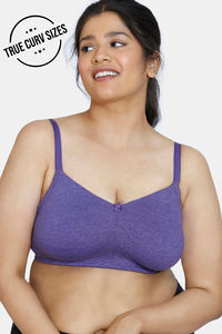 Buy Zivame Beautiful Basics Double Layered Non-Wired 3/4Th Coverage Super Support Bra -Parachute Purple