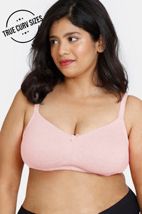 Buy Zivame Beautiful Basics Double Layered Non-Wired 3/4Th Coverage T-shirt Bra -  Powder Pink