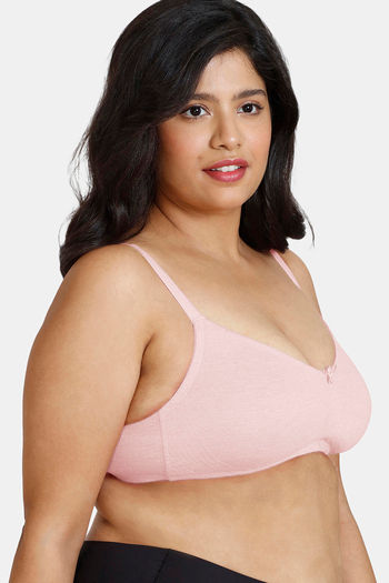 Buy Zivame True Curv Beautiful Basics Double Layered Non Wired 3/4th Coverage  Super Support Bra - Powder Pink at Rs.599 online