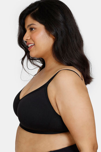 Buy Zivame True Curv Beautiful Basics Single Layered Non Wired Full  Coverage Super Support Bra - Anthracite at Rs.400 online