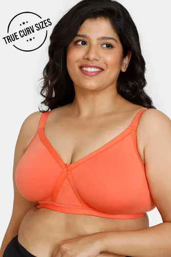 Buy Zivame True Curv Beautiful Basics Single Layered Non Wired Full Coverage  Super Support Bra - Emberglow at Rs.272 online