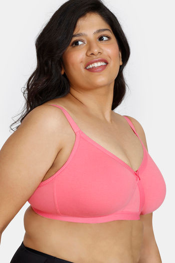 Buy Zivame True Curv Single Layered Non Wired Full Coverage Super Support  Bra - Pale Blush Cake Pink at Rs.1046 online