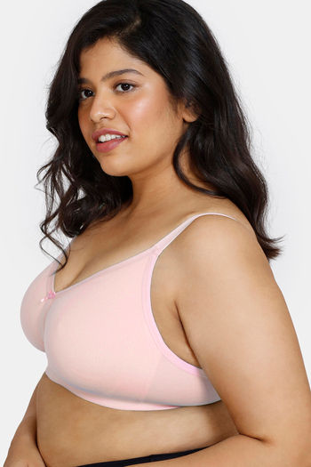 Buy Zivame True Curv Beautiful Basics Single Layered Non Wired Full  Coverage Super Support Bra - Powder Pink at Rs.375 online