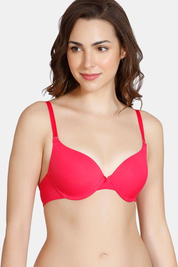 Buy Zivame Beautiful Basics Push-Up Wired Medium Coverage T-shirt Bra -  Rose Red at Rs.999 online