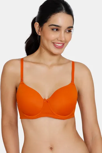 Buy Kokal Orange Cotton Push-Up Bra,Size-32 Online In India At