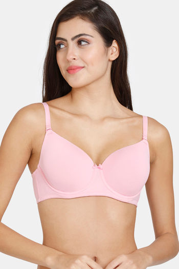 Buy Zivame Beautiful Basics Padded Wired 3/4th Coverage T-Shirt Bra - Prism Pink