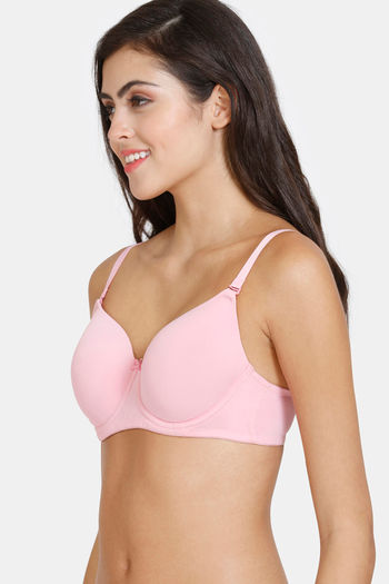 Buy Zivame Beautiful Basics Padded Wired 3/4th Coverage T-Shirt Bra - Prism  Pink at Rs.767 online
