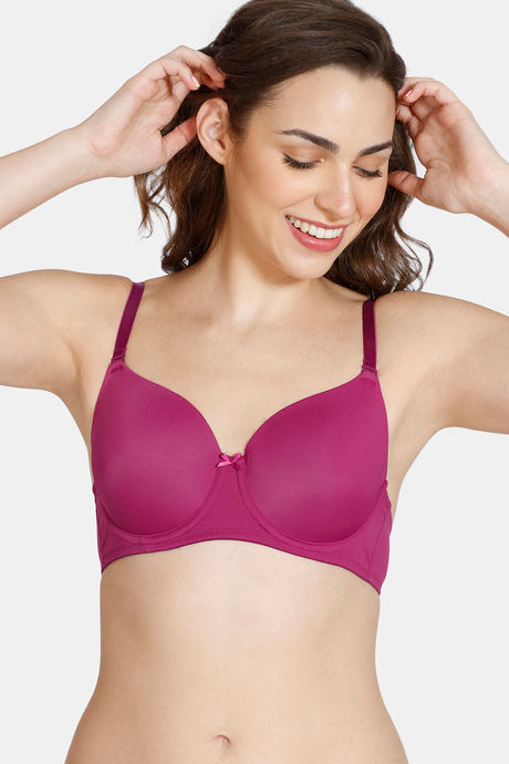 Buy Zivame Beautiful Basics Padded Wired 3/4th Coverage T-Shirt Bra -  Raspberry Radiance at Rs.899 online