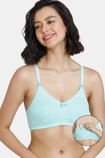 Buy Zivame Maternity Double Layered Non Wired 3/4th Coverage Maternity / Nursing  Bra - Aruba Blue at Rs.400 online