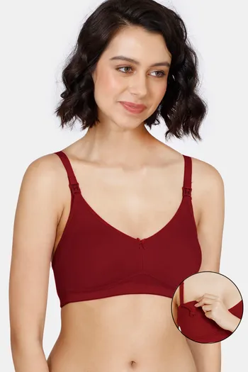 Buy SHYAWAY Women's Maroon Underwired Padded Comfortable Bra with Soft,  Breathable Cups and Adjustable Straps Everyday Cotton Bra, 3/4 Coverage for  All Day Comfort. at