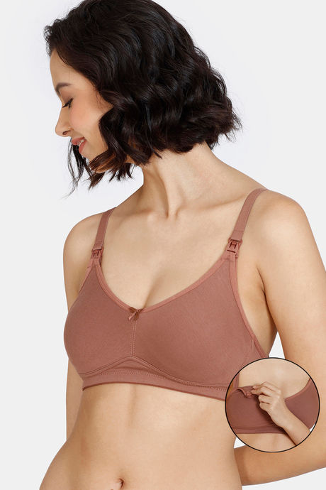 Buy Zivame Maternity Double Layered Non Wired 3-4th Coverage Maternity- Nursing  Bra - Malaga- Pink online