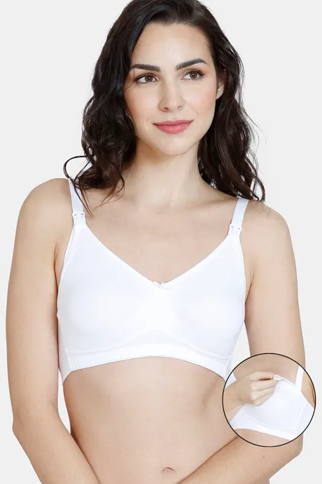 Buy Zivame Maternity Double Layered Non Wired 3/4th Coverage Maternity / Nursing  Bra - White at Rs.420 online