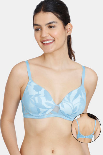 Buy Zivame Sunset Mimosa Padded Non-Wired 3/4Th Covarage T-Shirt Bra  - Alaskan Blue