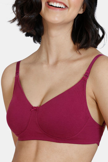 Buy Zivame Innovation Double Layered Non Wired 3/4th Coverage Backless Bra  - Raspberry Radiance at Rs.498 online