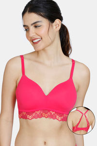 Buy Zivame Ruby Spark Padded Non-Wired 3/4Th Coverage T-Shirt Bra - Virtual Pink